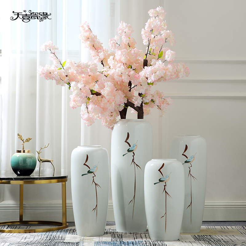 Jingdezhen ceramic furnishing articles of Chinese style landing a large sitting room hotel villa vase dried flowers home decoration