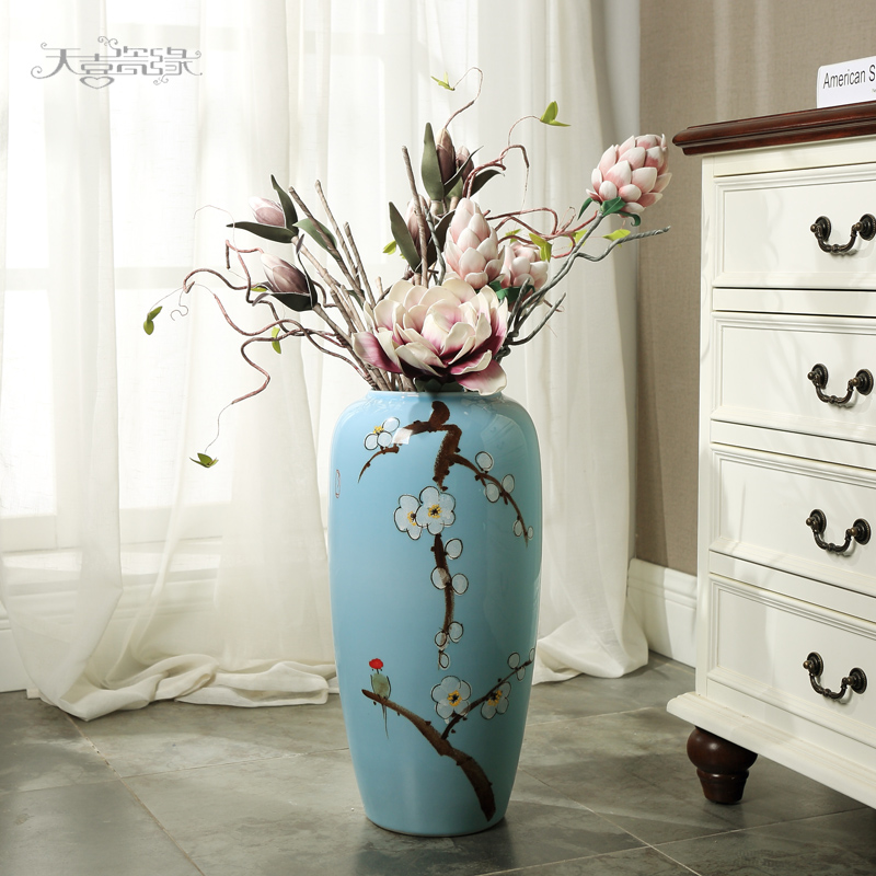 The Modern new Chinese be born large living room TV cabinet ceramic vase home furnishing articles furnishing articles hotel Modern flower arrangement