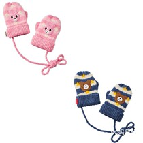 Limited-time sale of Japanese mikihouse children with warm gloves cute bear rabbit 73-7601-453
