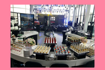 LED Seven Color Luminous Staircase Type Cold Dining Show Rack Macaron Sushi Display Rack Wine Water Decoration Swing Table