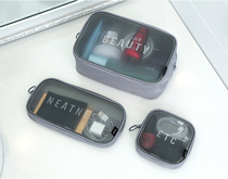 Travel portable nylon grid breathable wash bag coin pocket pocket see cosmetic bag digital bag underwear storage bag