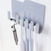 Multifunctional hook toothbrush holder mobile phone holder board holder hook non-perforated hanger seamless storage rack