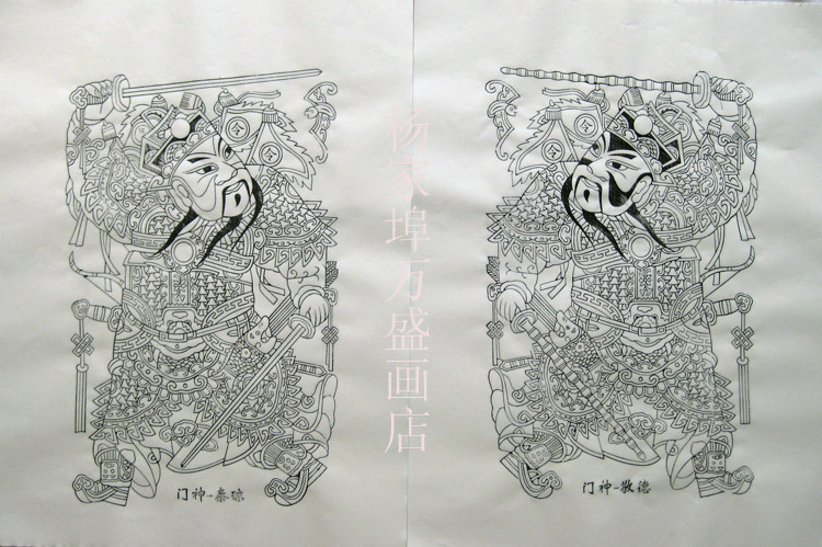 diy年画涂色学生课堂活动潍坊杨家埠木版年画线稿年画