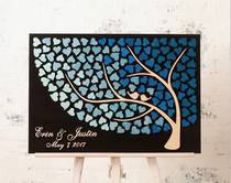 Personality wedding signature roster European wedding creative wedding sign-in card heart-shaped wood tree love tree platform