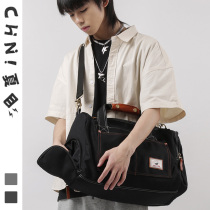 Canvas Travel Bag Mens Portable Gray Trendy Backpack Short-distance Travel Small Duffle Bag Casual Messenger Gym Bag