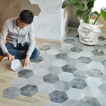 Toilet waterproof floor stickers tile wall stickers self-adhesive kitchen non-slip decoration hexagonal hexagon ground stickers