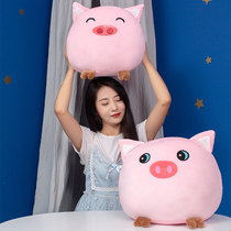 Pig warm hand cover pillow Lunch break pillow Cartoon Pink Pig plush toy cushion Girl sleeping hug doll doll