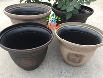 Foreign trade imitation stone effect for flower round basin 13 16-inch European style decorative flower pots super thick have a texture