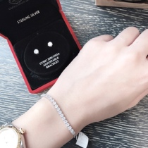 USA Giani Bernini square diamond bracelet earring set