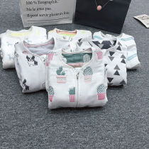 Gauze sleeping bag Baby sleeping bag four seasons universal 6-layer childrens spring and autumn boneless sleeping bag Baby split-leg sleeping bag thin section