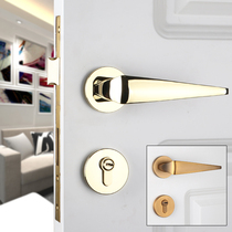 Taiwan Yibai American gold door lock indoor Nordic simple split lock bedroom silent door lock three-piece set