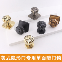 Yibili gold light luxury indoor invisible door lock Black pumpkin spherical single-sided door handle Simple single-sided dark lock