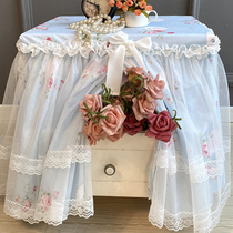 Good dreams of cotton bedside cabinet cover cloth pastoral Princess wind dust cover lace skirt