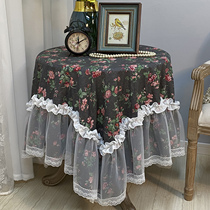 American pastoral style small floral tablecloth Ruffian craftsmanship cotton tablecloth cloth wind dust cloth cotton British style pastoral style