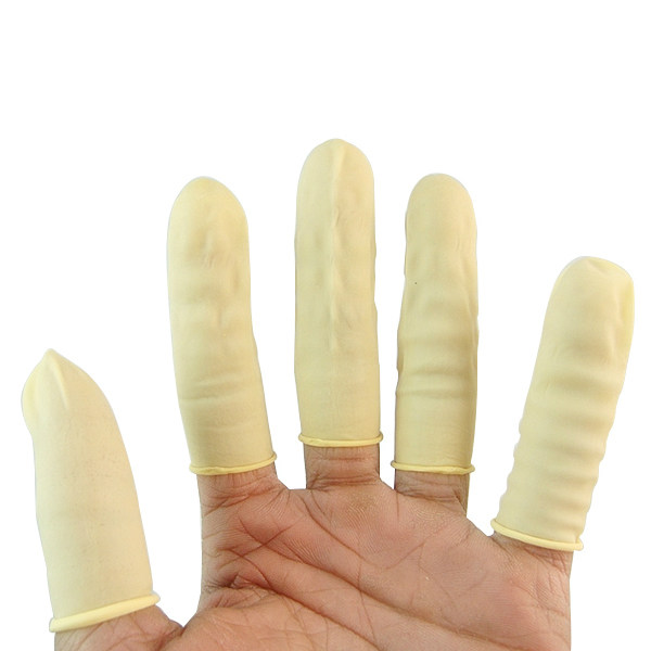 cm米黄色防静电点钞教师防尘防护指套橡胶乳胶一次性耐磨手指套