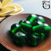 Special hand-made ancient method beer bottle green glass round beads diy beaded 18-piece bracelet rosary accessories women