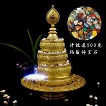 Miaoyin Jixiang Island Tantric supplies for exquisite pure copper gold-plated inlay carved eight auspicious Manza