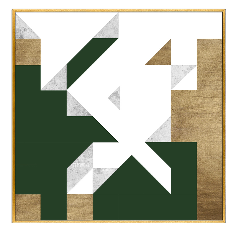 菲凡画业北欧后现代几何图案样板间晶瓷画玄关书房会所装饰画新款_不