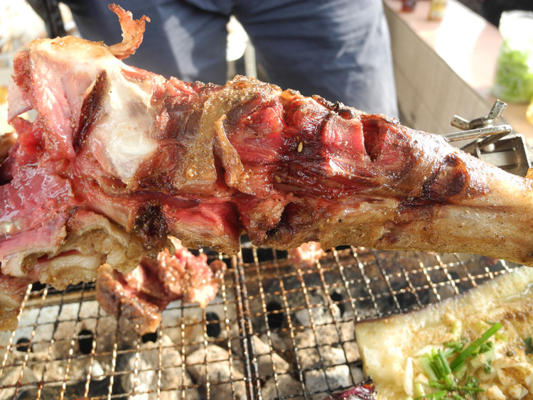 加厚木炭烧烤炉家用野外便携烧烤架子电动旋转烤羊腿bbq中号_不打折