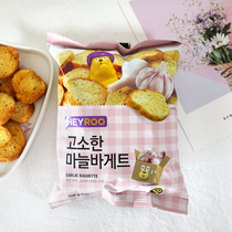 Korea Import CU Convenience Store HEYROO Garlic Fragrant Bread Dry Office Puffed Biscuits Snacks 108g