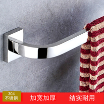 Bathroom toilet toilet toilet toilet towel rack perforated single rod rack 304 stainless steel nail-free storage hanging rod