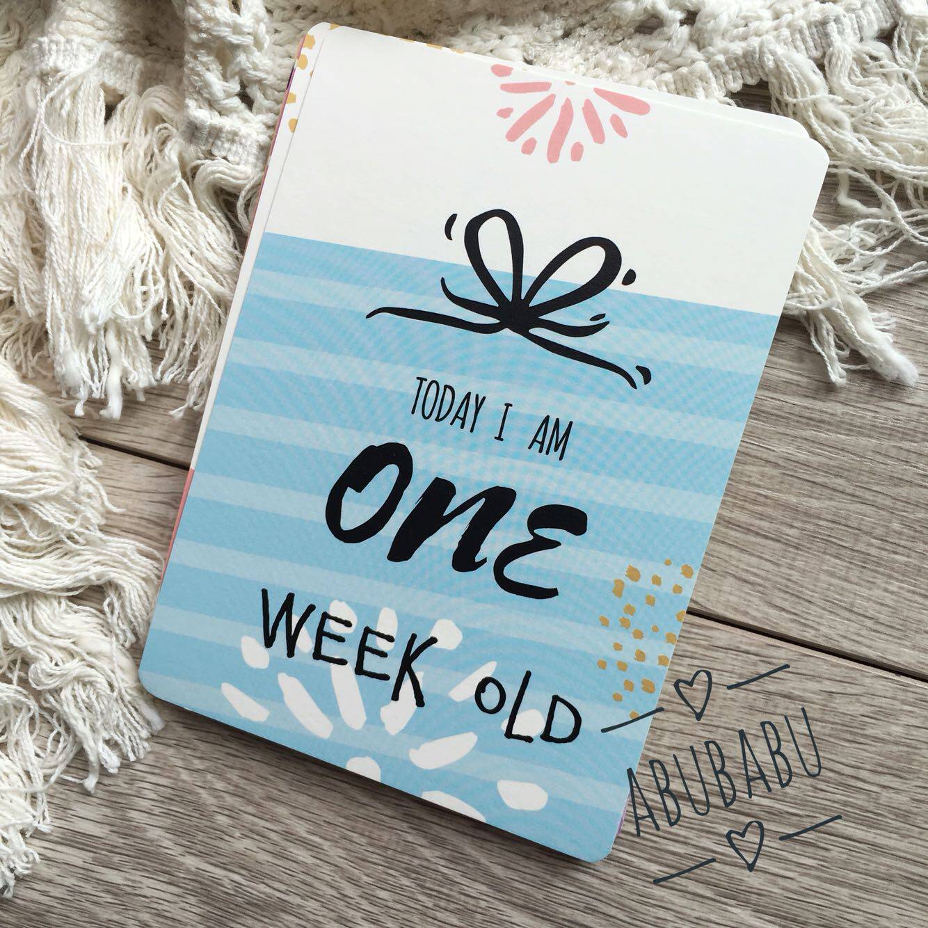 新生宝宝年龄记录拍照摆拍卡片成长纪念礼物新生儿月份拍照卡道具