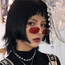 Summer sun glasses fashion ins retro style square red sunglasses funny sand sculpture Net red Street Photo Beach glasses