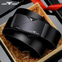 Liden Mani Mens Belt Leather Tide Young Man Automatic Buttoning Pants With Belt Male Frosted Gift Box Dress