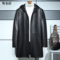 Henning genuine leather fur coat man in the middle of a manhood with a cap deer leather windsuit dad clothing leather jacket midlife autumn jacket