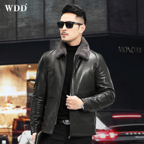 Henning Genuine Leather Clothing Mens Mink Whole Mink Liner Goat Leather Jacket Short Fur Integrated Leather Straw Thick Coat