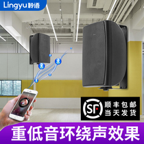 Lingyu wireless Bluetooth wall-mounted speaker Dance studio conference active audio wall-mounted subwoofer speaker for classroom