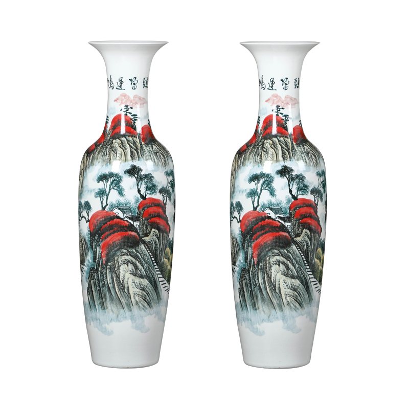 Jingdezhen ceramics hand - made landing big vase Chinese TV ark place opening gifts to heavy large living room