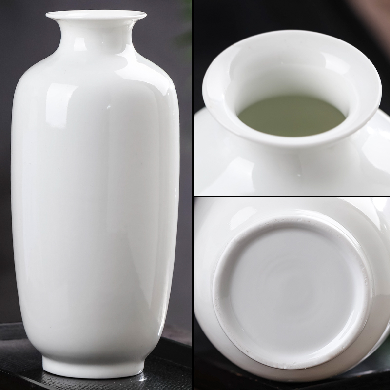 Jingdezhen ceramics pure white floret bottle place flower arranging I and contracted sitting room Chinese style household decorative arts and crafts