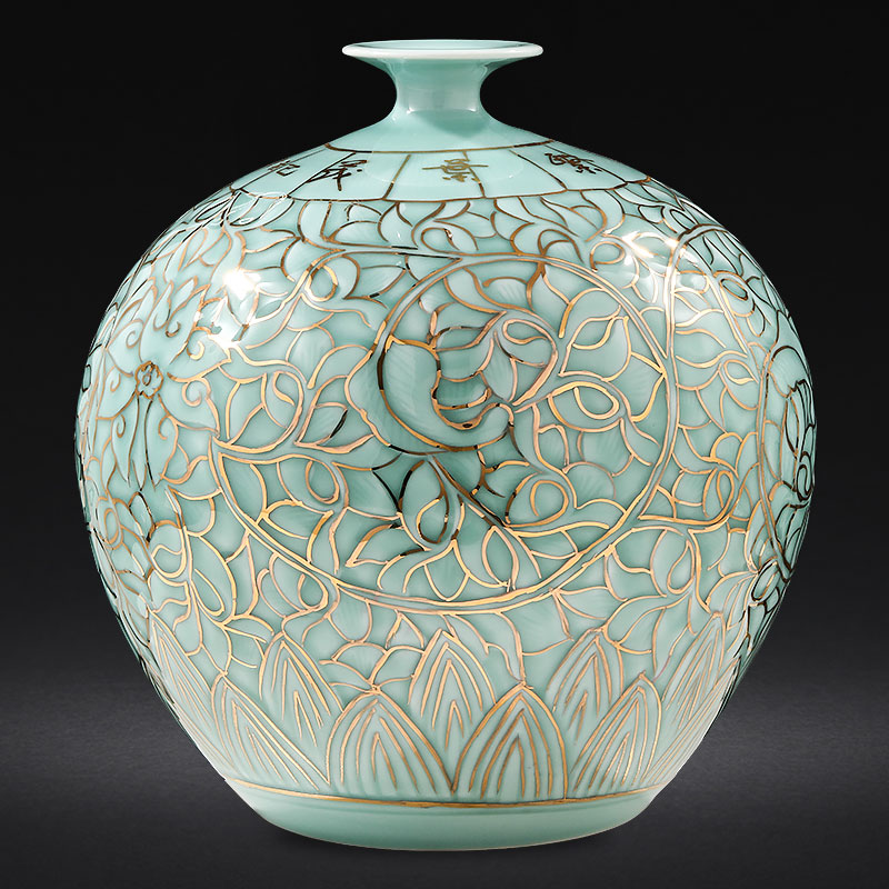 Jingdezhen ceramics by hand shadow blue glaze see pomegranate vases, large sitting room of Chinese style adornment furnishing articles