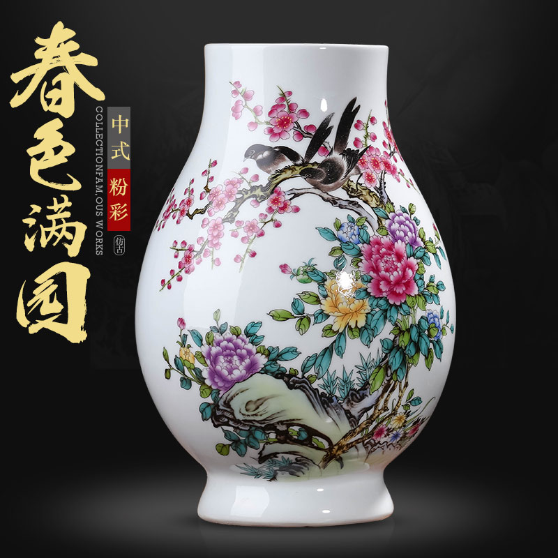 Jingdezhen ceramics Chinese vase flower arranging dried flowers sitting room TV ark, place of the sitting room porch home decoration