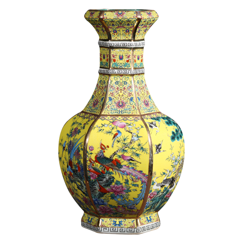 Jingdezhen imitation qianlong vases, antique porcelain enamel Chinese TV ark, home decoration crafts are sitting room