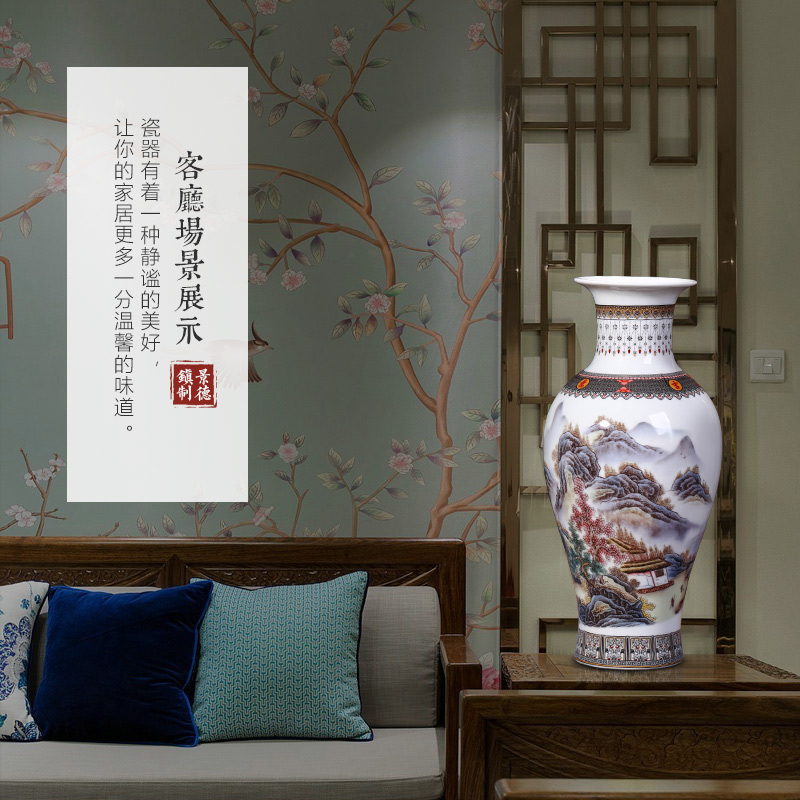 Jingdezhen ceramics vase furnishing articles sitting room flower arranging Chinese style classical TV ark, porcelain home decoration