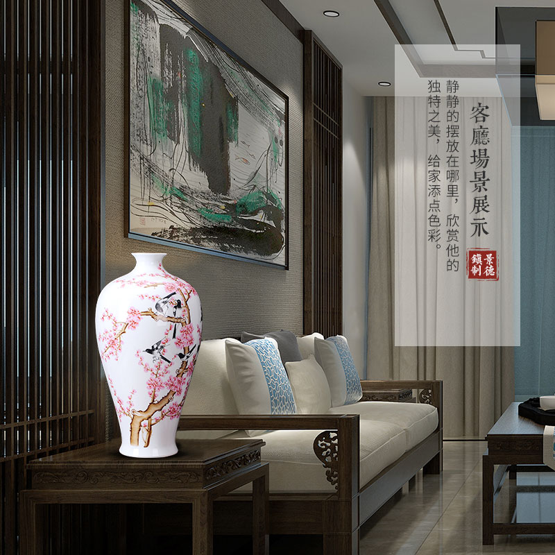 Jingdezhen ceramics famous hand - made beaming vases, flower arranging Chinese style living room home furnishing articles