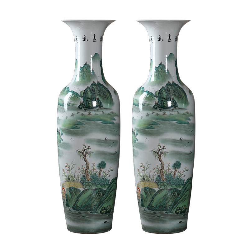 Jingdezhen Chinese hand - made the sitting room of large vase high place extra large ceramic decoration home decoration