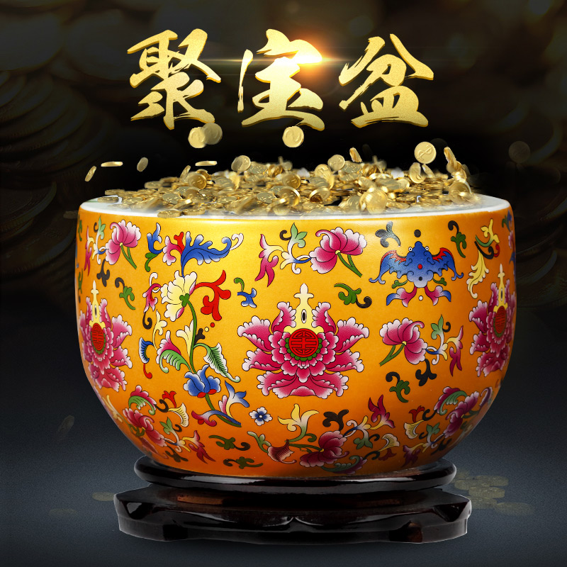 Jingdezhen ceramics cornucopia furnishing articles feng shui plutus aquarium fish bowl sitting room home decorative arts and crafts