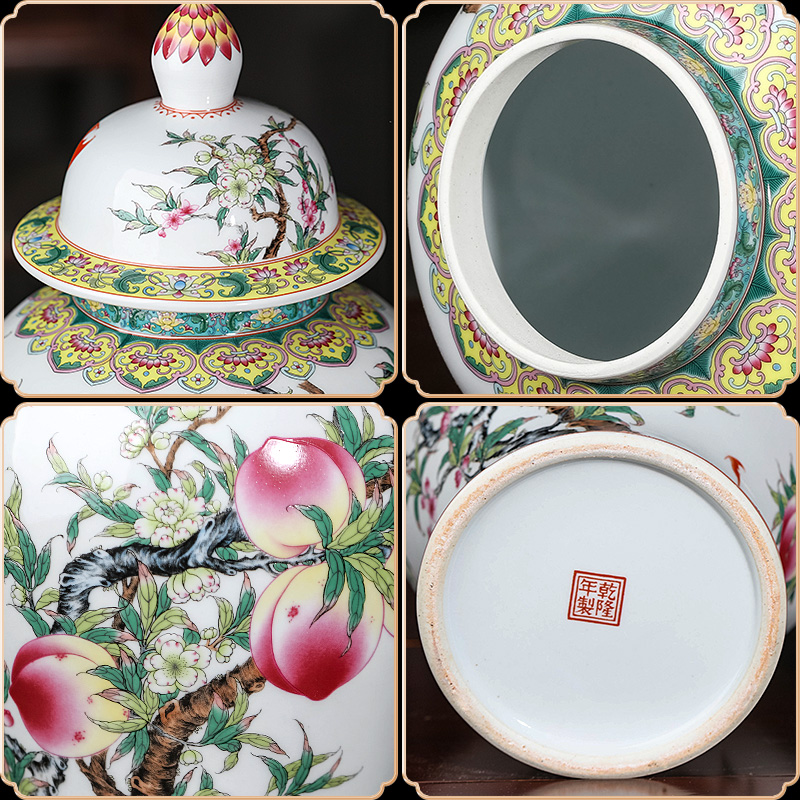 Jingdezhen ceramics archaize the general pot of Chinese style household living room TV ark adornment rich ancient frame vase furnishing articles