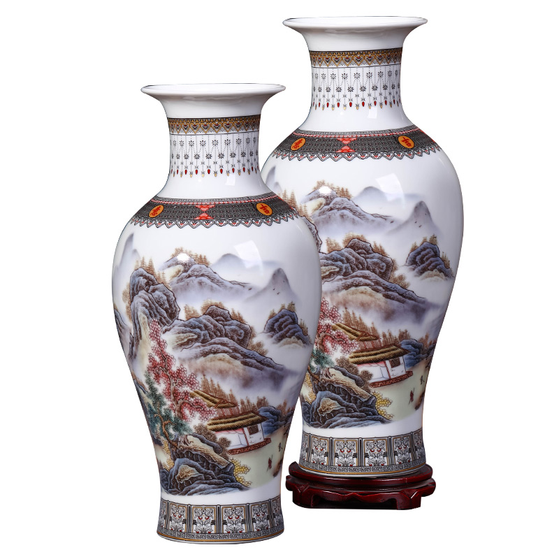 Jingdezhen ceramics vase furnishing articles sitting room flower arranging Chinese style classical TV ark, porcelain home decoration