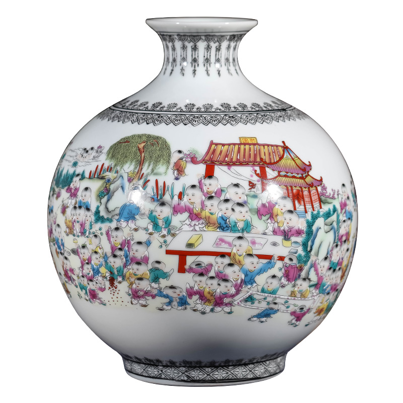 Jingdezhen ceramics powder enamel the ancient philosophers figure vase flower arranging Chinese style household furnishing articles, the sitting room porch TV ark, adornment