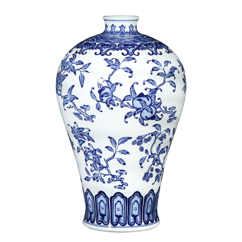 Jingdezhen ceramics live imitation of Chinese blue and white porcelain vase of emperor qianlong gift sitting room adornment is placed