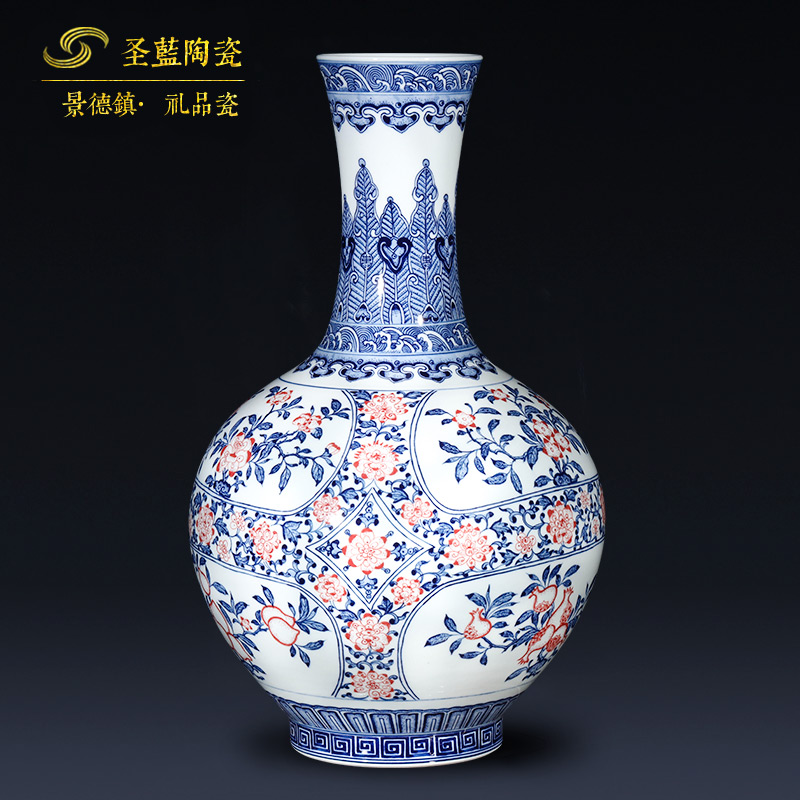 Imitation of qianlong hand - made porcelain of jingdezhen ceramics youligong celestial vase furnishing articles sitting room porch decoration