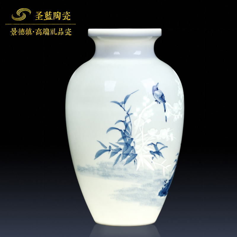 Jingdezhen ceramics hand - carved thin foetus beaming vases, flower arrangement sitting room adornment exquisite furnishing articles