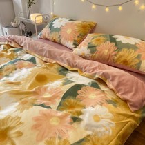 Di Writing Iido American oil painting flowers cotton plus and four pieces of pure cotton push crystal fluff warm beds