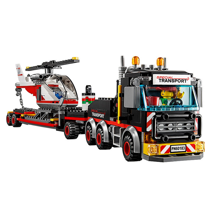 乐高积木城市系列重型直升机运输车60183男孩子city飞机拼装玩具