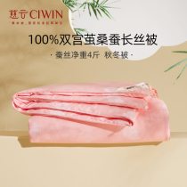 Ciyun 100% mulberry silk quilt spring and autumn quilt core double thickened warm autumn and winter Silk Filled net weight 4kg