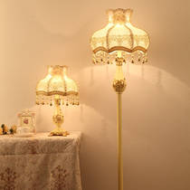 Floor lamp bedroom European Court high desk lamp living room warm dimmable standing lamp high foot retro Nordic Nordic